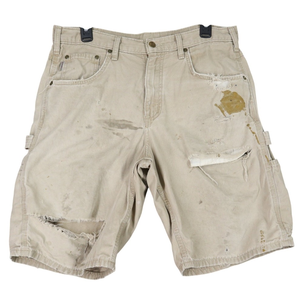 Vintage Y2K Carhartt Carpenter Shorts 33 Distressed Thrashed Utility Workwear